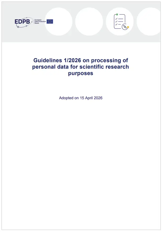 Guidelines EPBD 1/2026&nbsp;on processing of personal data for scientific research purposes